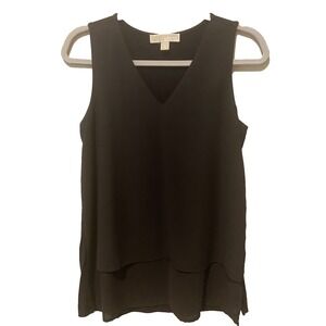 Michael Kors Women's Black Sleeveless V‑Neck Dressy Career Blouse Top Size Small